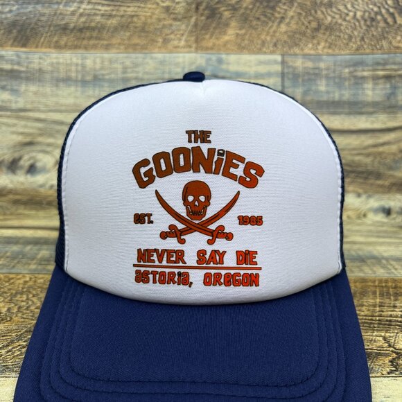 The Goonies Mens Trucker Hat Navy Snapback Fratellis Astoria Oregon Baseball Cap - Picture 3 of 8